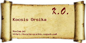 Kocsis Orsika névjegykártya