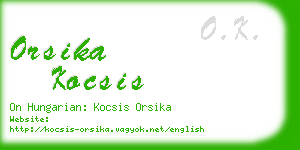 orsika kocsis business card